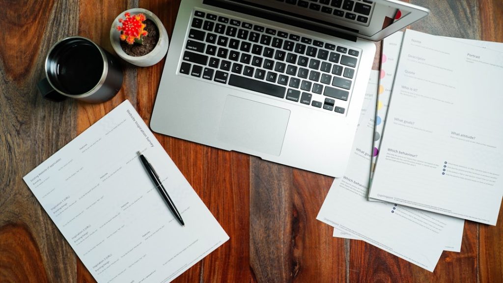 Reviewing loan terms at a desk