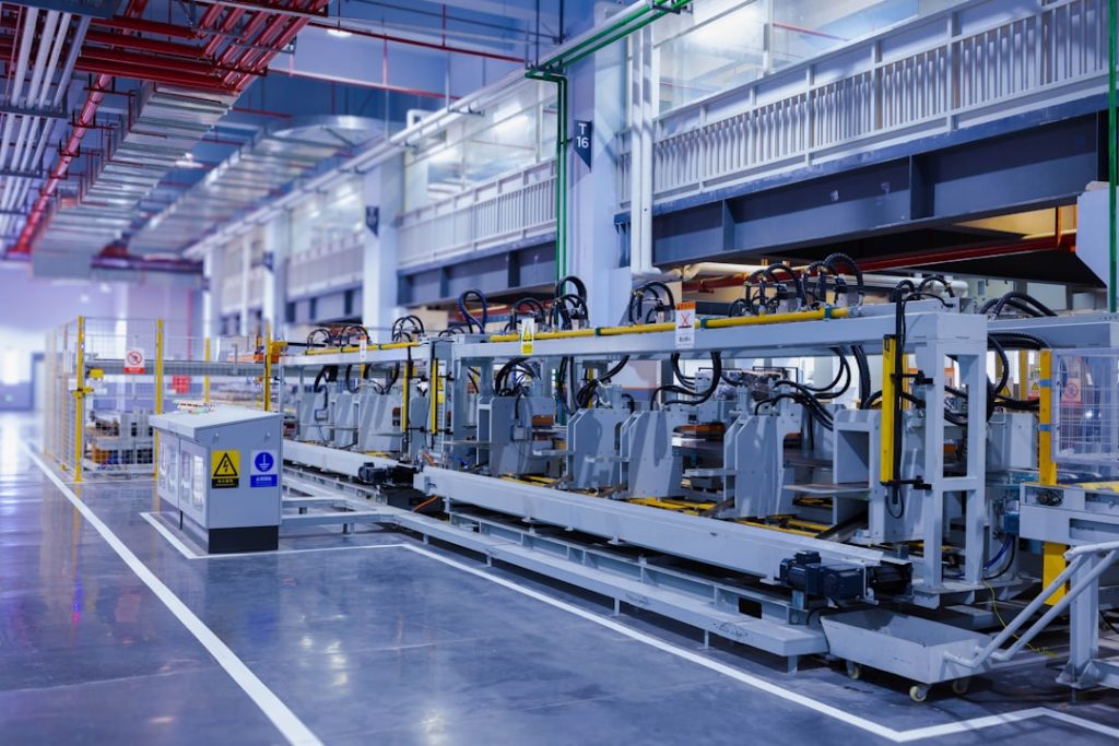 Industrial equipment on a warehouse floor