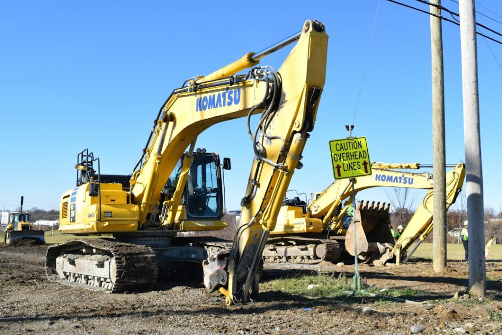 Business equipment on a work site