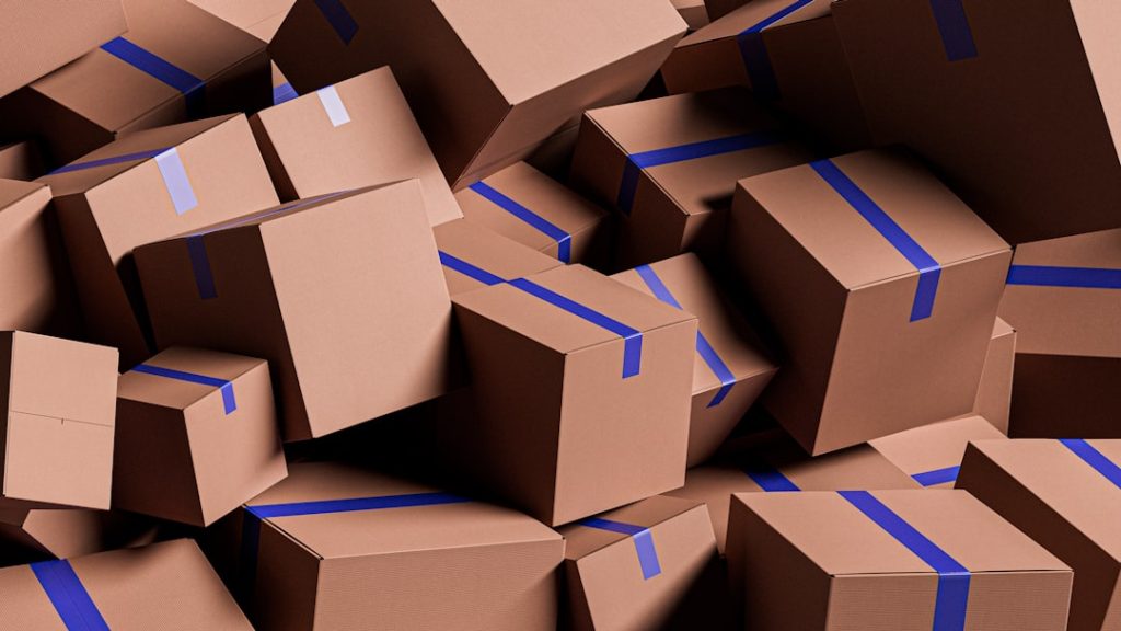 Packing boxes in an e-commerce warehouse