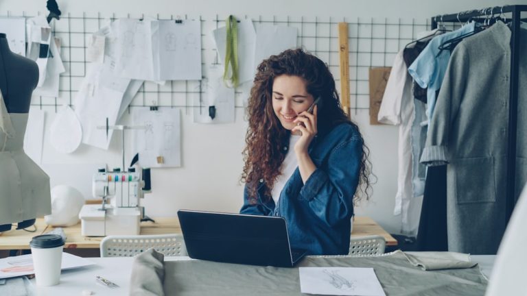 Small business owner working the counter
